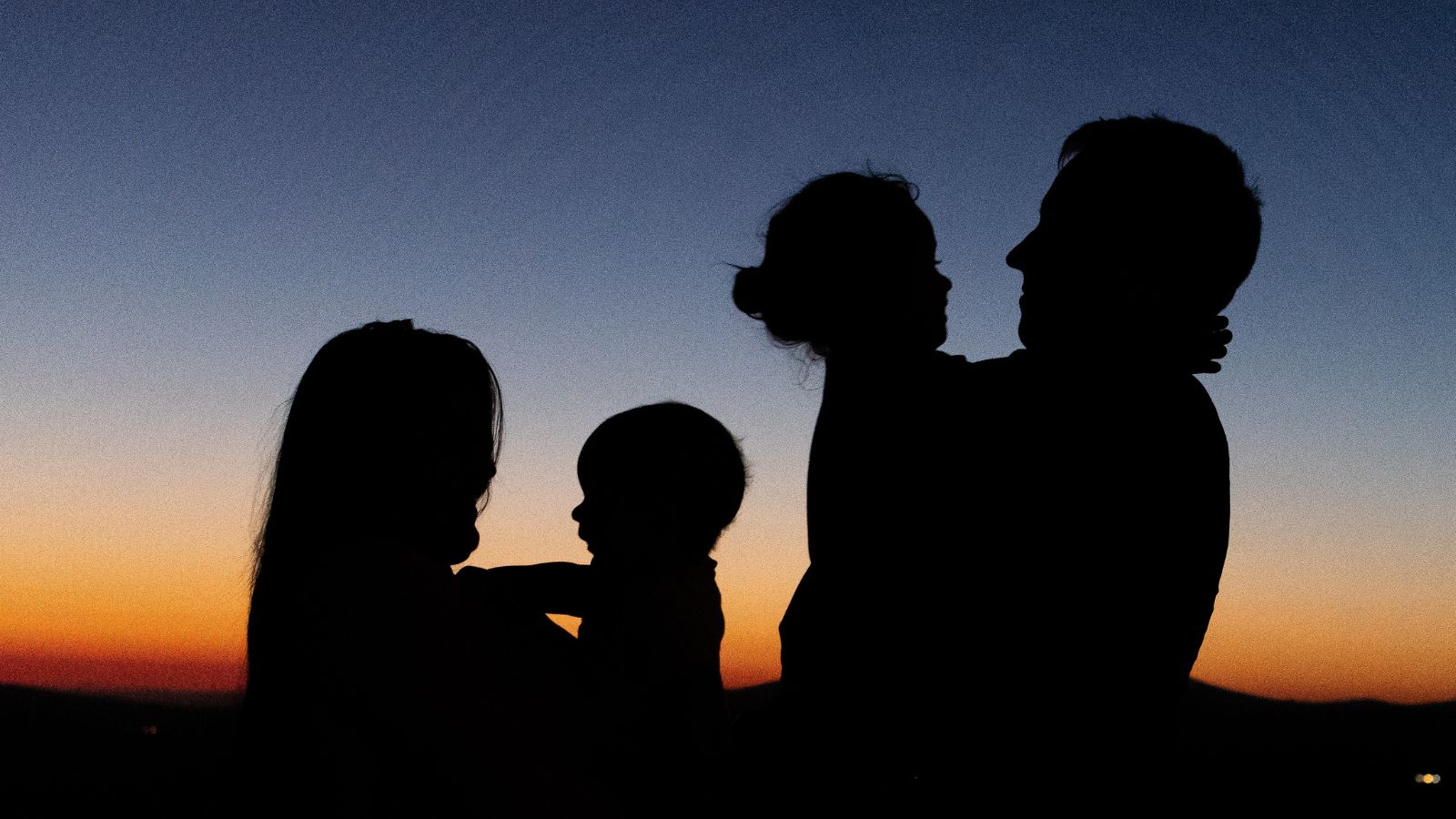 silhouette of family