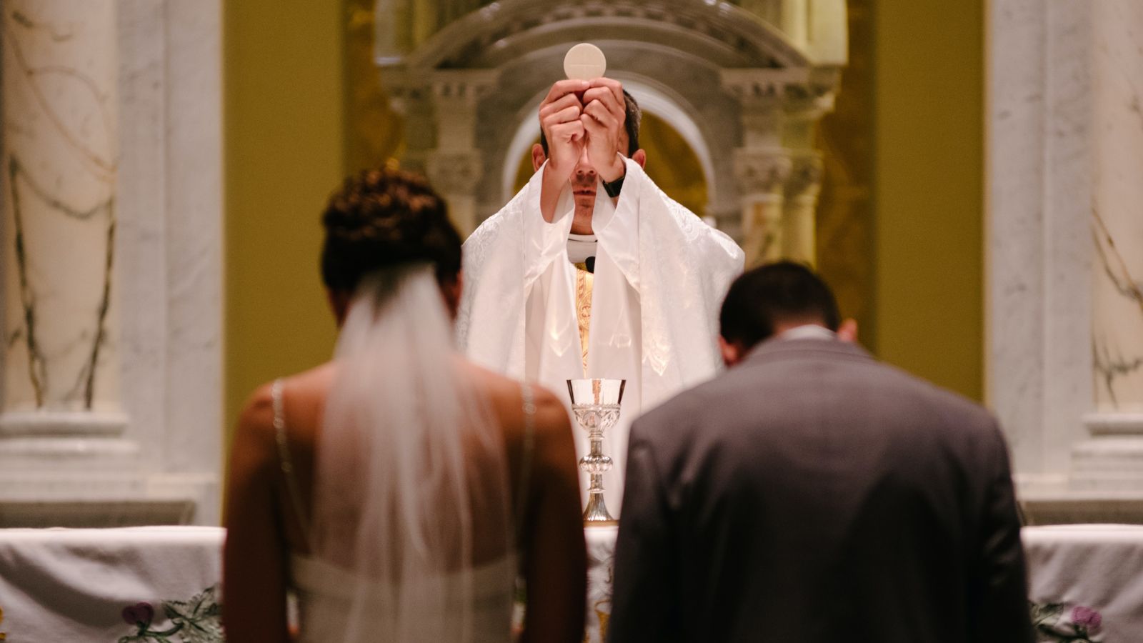 people getting married in church